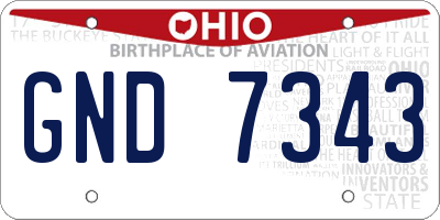 OH license plate GND7343