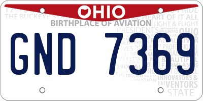 OH license plate GND7369