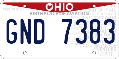 OH license plate GND7383