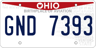 OH license plate GND7393