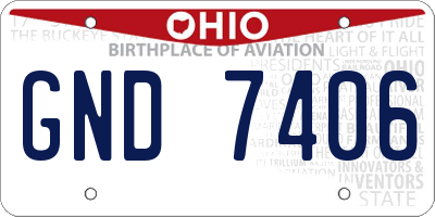 OH license plate GND7406