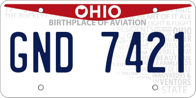 OH license plate GND7421
