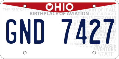 OH license plate GND7427
