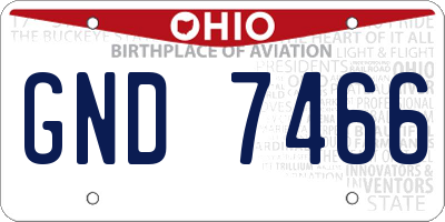 OH license plate GND7466