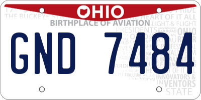 OH license plate GND7484