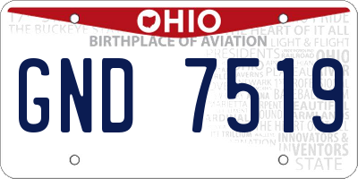 OH license plate GND7519