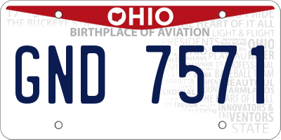 OH license plate GND7571