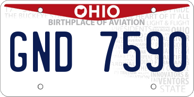 OH license plate GND7590