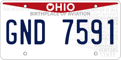 OH license plate GND7591