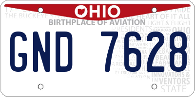 OH license plate GND7628