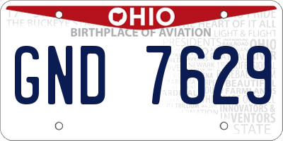 OH license plate GND7629