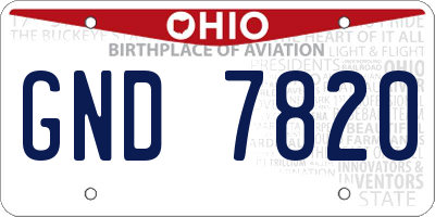 OH license plate GND7820