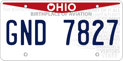 OH license plate GND7827