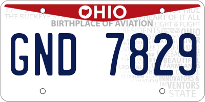 OH license plate GND7829