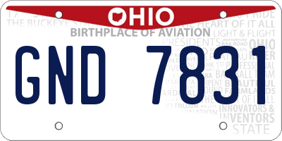 OH license plate GND7831