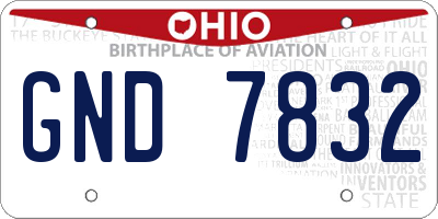 OH license plate GND7832