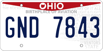 OH license plate GND7843