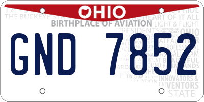 OH license plate GND7852