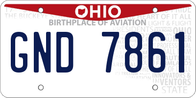OH license plate GND7861