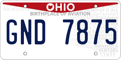OH license plate GND7875