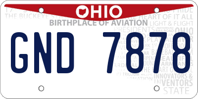 OH license plate GND7878