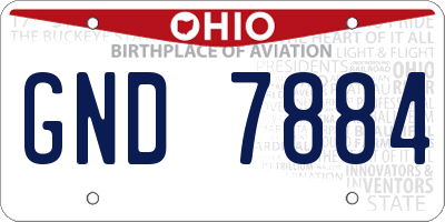 OH license plate GND7884