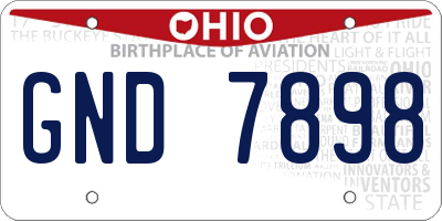 OH license plate GND7898