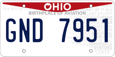 OH license plate GND7951