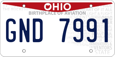 OH license plate GND7991