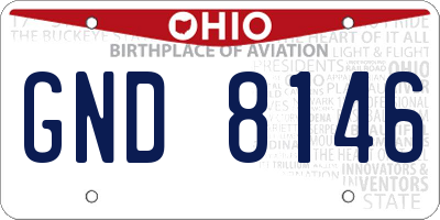 OH license plate GND8146