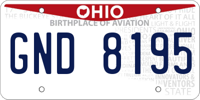 OH license plate GND8195
