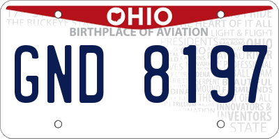 OH license plate GND8197