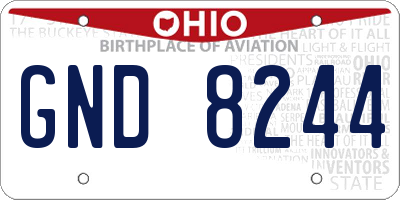 OH license plate GND8244