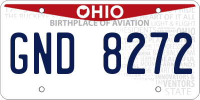 OH license plate GND8272