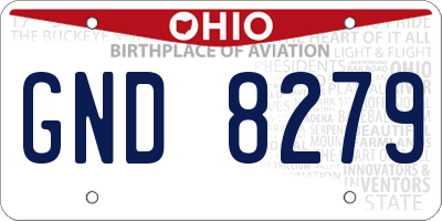 OH license plate GND8279