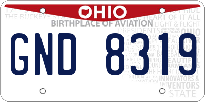 OH license plate GND8319