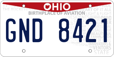 OH license plate GND8421