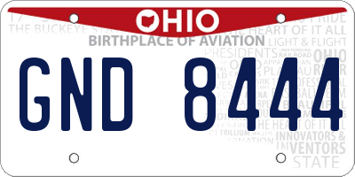 OH license plate GND8444