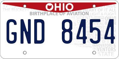 OH license plate GND8454
