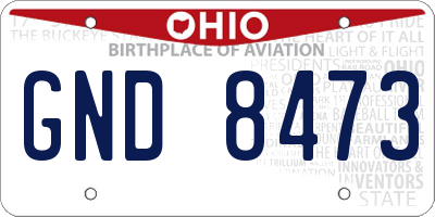 OH license plate GND8473