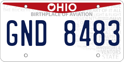 OH license plate GND8483