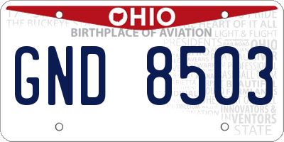 OH license plate GND8503