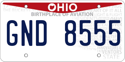 OH license plate GND8555