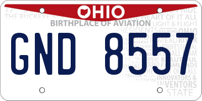 OH license plate GND8557