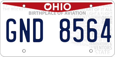 OH license plate GND8564