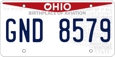 OH license plate GND8579