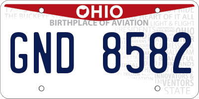 OH license plate GND8582