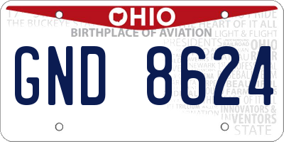 OH license plate GND8624