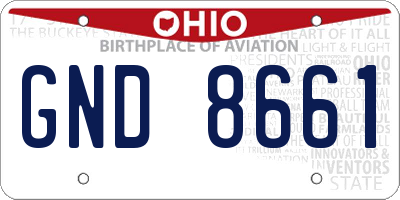 OH license plate GND8661