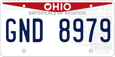 OH license plate GND8979
